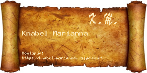 Knabel Marianna névjegykártya